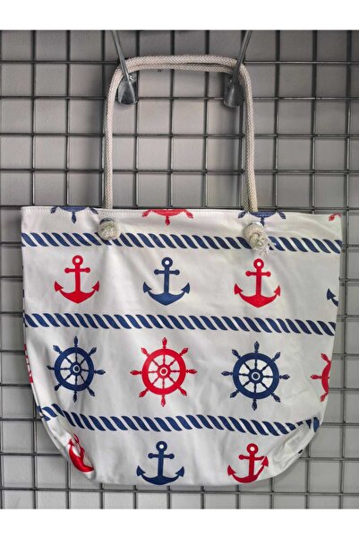 My-o Καθημερινή τσάντα παραλίας με μοτίβο με φερμουάρ και λουράκι από σχοινί