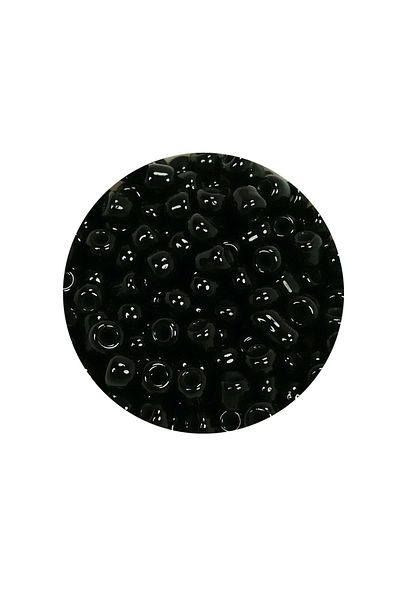 STUMBANNG Bulk glass sand beads (8/0) 3 mm - 60 grams - glossy black - bnc211