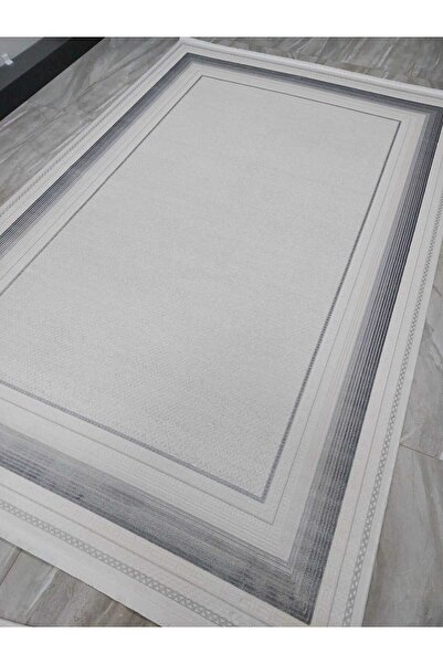 Kumru % 100 Akrilik Bambu Tarz 4 m2 - 6 m2 Metrekare Salon Halısı Antrasit Oturma Odası Halısı