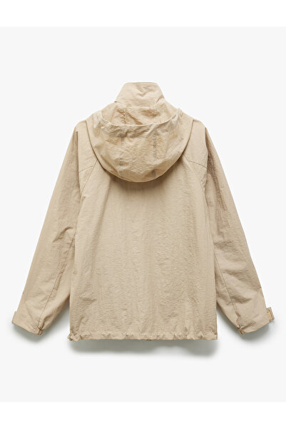 Koton Μακρυμάνικο φερμουάρ τσέπη κρυφό αντιανεμικό με κουκούλα