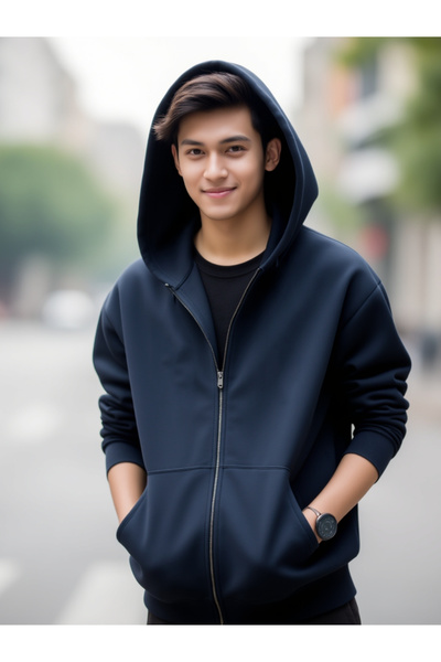 DEEPSENCE Унісекс темно-синя куртка з капюшоном