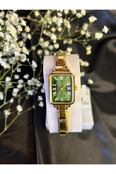 CAUNOS Retro Minimal Altın Sarısı Çelik Kordonlu Kadın Kol Saati