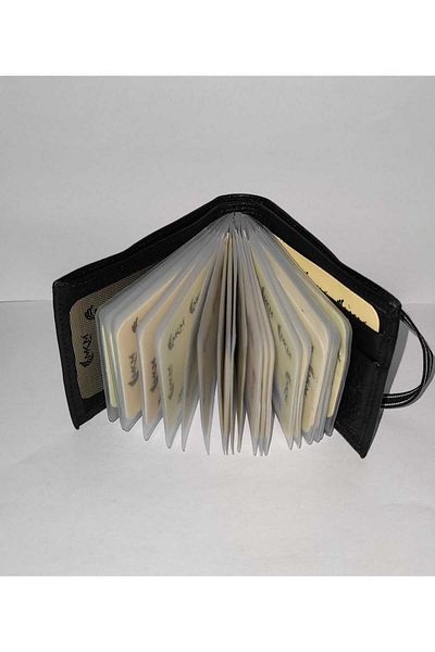 firdevsi hobi GENUINE LEATHER HORIZONTAL RUBBER HOUSING 20 TRANSPARENT CARD HOLDER WALLET
