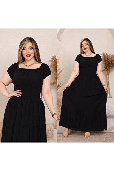 Fibula Madonya yaka standart beden gipeli poplin kat elbise