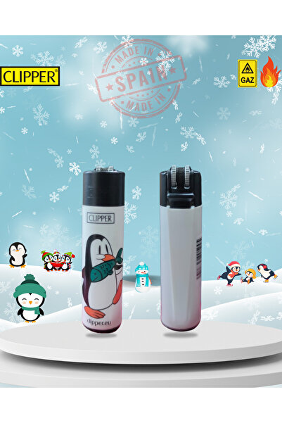Clipper POCKET PENGUEN DESENLİ TAŞLI ÇAKMAK