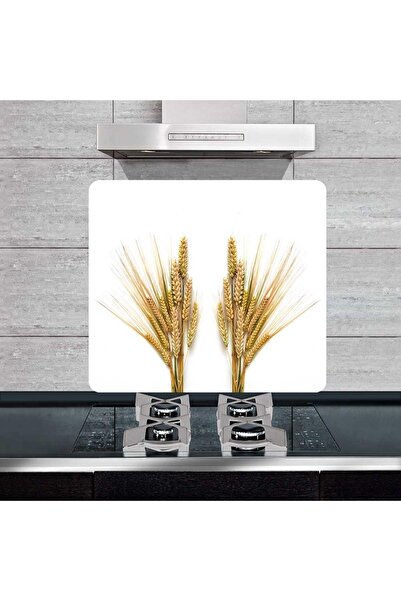 Saban Dekoratif Cam Ocak Arkası Koruyucu Ve Kesme Tahtası Başak (50cm X 56cm)...