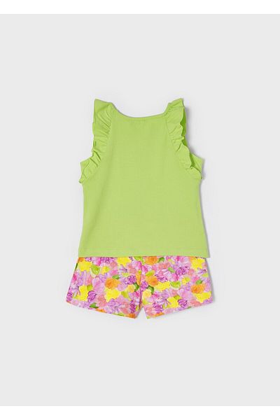 MAYORAL Set de 2 bluze și pantaloni scurți de vară pentru fete verzi