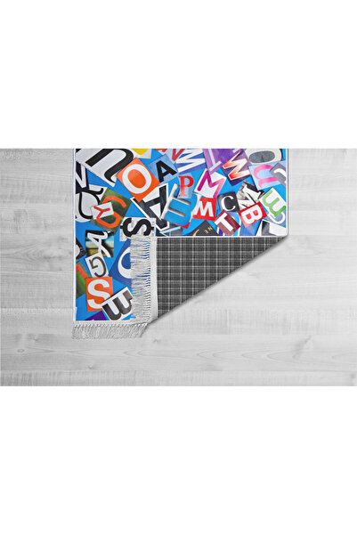 Homelux Children'S Rug Non-Slip, Rectangular, 120X180, Letters 1, Multicolor, Polyester