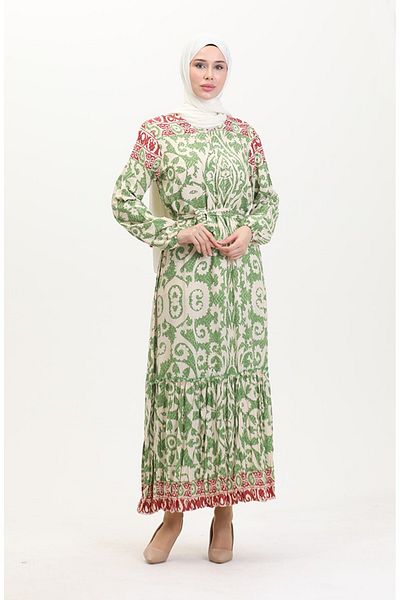 Gelince Amelia Farbal Viscose Dress with Belt Size S-M-L-Xl