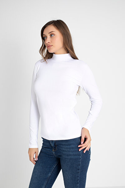 Orly More Γυναικείο κορμάκι μακρυμάνικο μπλούζα από λευκή Lycra