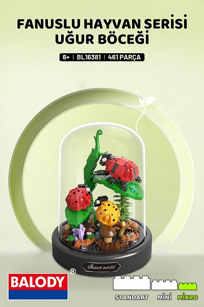 balody Fan Animal Series – Ladybug (Bl16381) – Microblock Building Toys Set