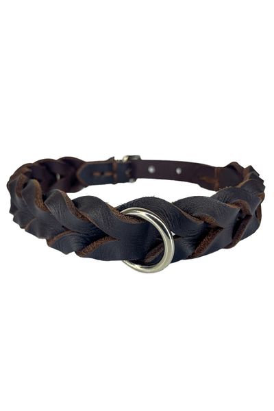 Rebel Dog Premium Genuine Leather Hand Knitted Dog Collar 2.5x55 (HOLE DIST 41-50CM)