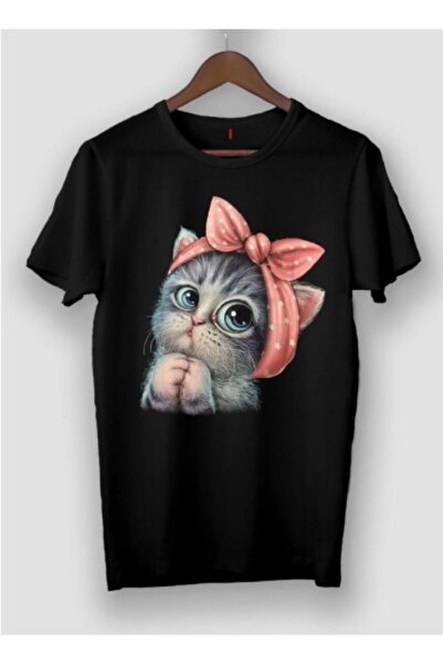 forza&fit ΜΠΛΟΥΖΑΚΙ OVERSIZE ΜΕ ΣΤΑΜΠΑ ΜΑΥΡΗΣ ΓΑΤΑΣ