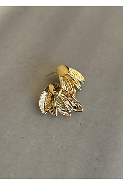 KİLİGİSTANBUL Leaf Earrings - 3 cm Width