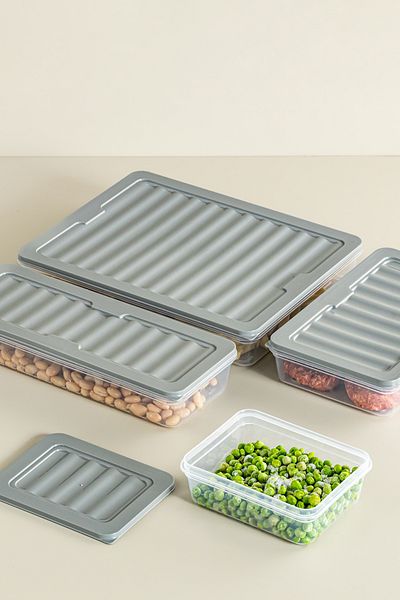 welcomein Anthracite 2 X 2400 ml - 2-Piece Refrigerator Organizer, Microwave and Freezer Storage Container