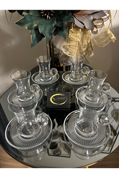 Genel Markalar Lav özel tasarım kristal toplu çay seti 6 kişilik 6 adet barda...