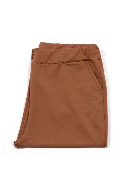 Cottonland Renata Women &Apos; S Stretch Pants - Cotton, Elastane and Loincloth, Elastic Waist, Taba