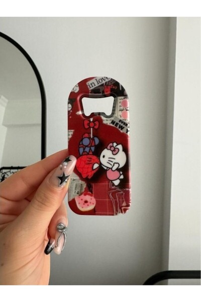 Mansura 2 Adet Hello Kitty Kiss Çift Sevgili  Magnetli Kapak Açacağı