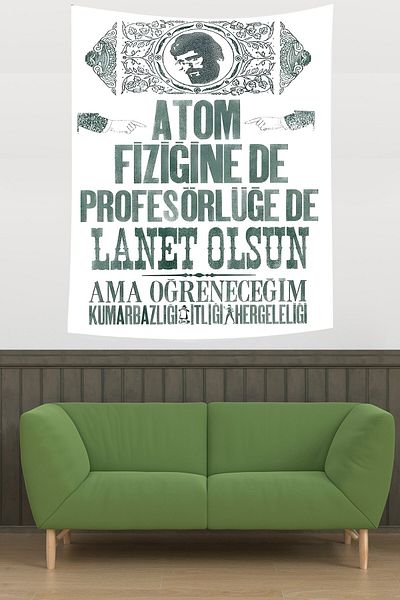 on the clouds Atomic Physics Written Stain-Proof Fabric Wall Cover Wall Tapestry Tapestry