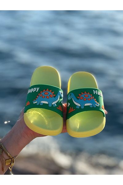 Bold Boutique Happy Dinosaurs Papuci Copii Copii Plaja Mare Piscina Baie Papuci