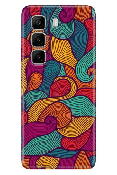 Cekuonline جراب Infinix Hot 50 4G من السيليكون TPU المموج الملون مع نمط Hot 50