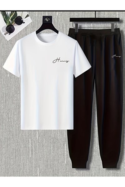 MODAVİBE طقم علوي سفلي مطبوع - مقاس كبير، طقم رياضي مكون من قطعتين، طقم رياضي...