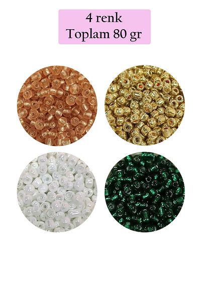 STUMBANNG Beads of Cast Glass Sand (8/0) 3 mm - 4 Colors - Total 80 Grams - Bnc416