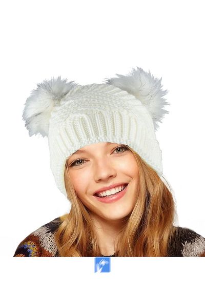 Kardelen Butik Denizli Winter, Autumn New Double Pompom Quality Beret