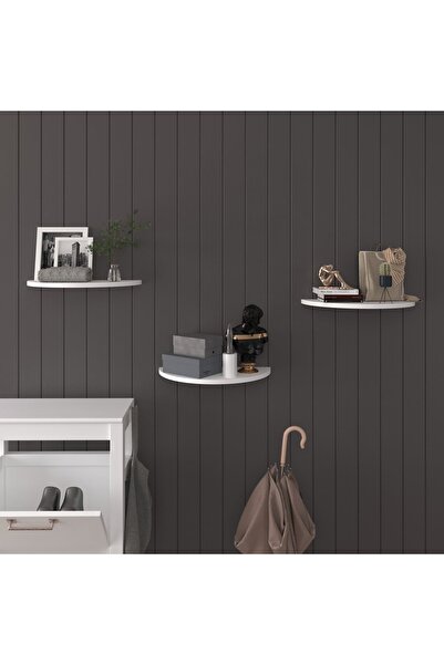 asratrend Doğal Modern Organizer Düzenleyici 3'lü Oval Dekoratif Kitaplık Ban...