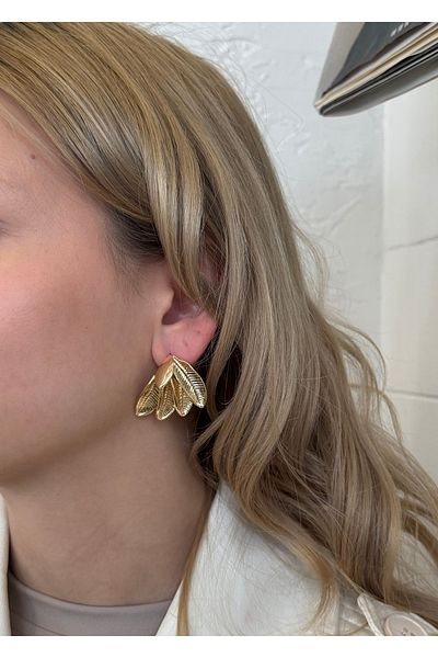 KİLİGİSTANBUL Leaf Earrings - 3 cm Width