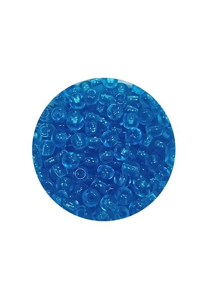 STUMBANNG Cast glass sand beads (8/0) 3 mm - 60 grams - transparent sea blue - bnc221