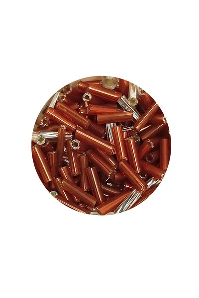STUMBANNG Long Tube Cut Beads Diameter 2mm Length 10 mm - 20 Grams - Brown Silver - Bnc262