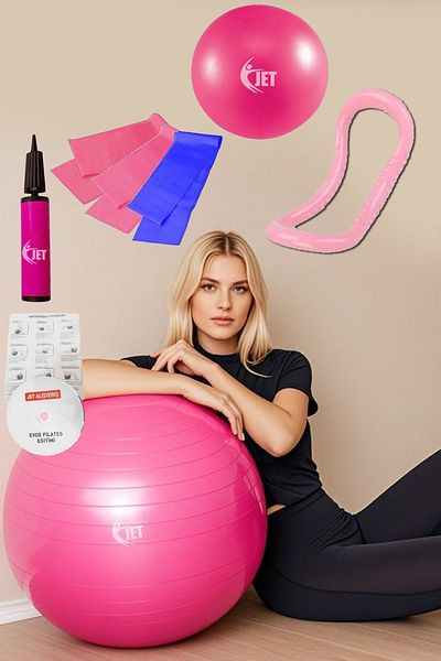 Jet Ekonominin Pilates Set - 9 Piece Home and Salon with Limit 3 Luk Resistance Rubber Plate and Ring