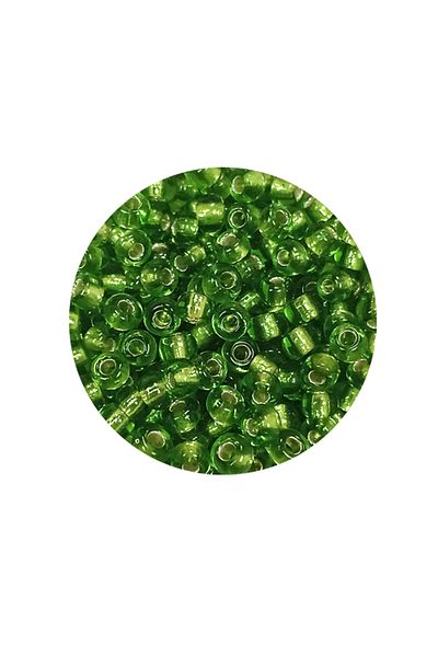 STUMBANNG Bulk glass sand beads (8/0) 3 mm - 60 grams - transparent grass green - bnc195