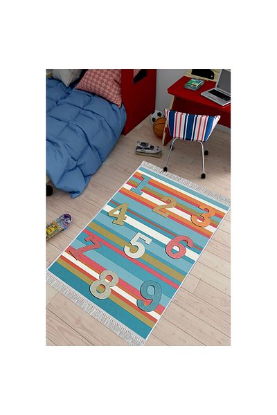 Homelux Children'S Rug Non-Slip, Rectangular, 120X180, Numbers, Multicolor, Polyester