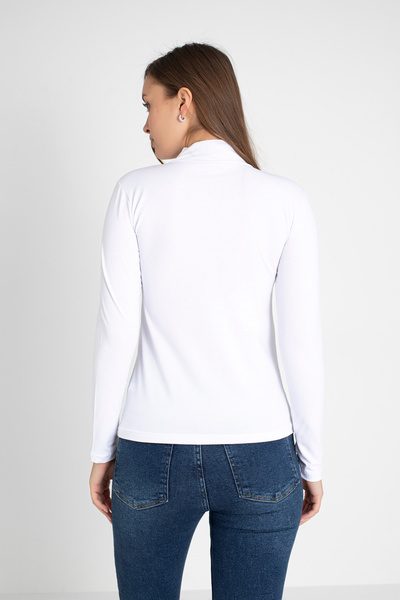 Orly More Γυναικείο κορμάκι μακρυμάνικο μπλούζα από λευκή Lycra