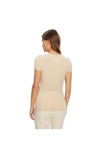 Guess Ss Cn Cheeta Logo Triangle Tee Women's Brown T-Shirt W5Ri22J1314-G1M5