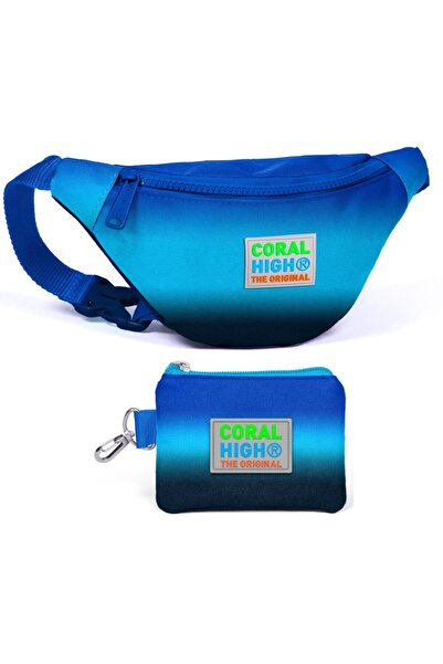 Coral High طقم حقيبة خصر متدرجة باللون الأزرق الداكن مع حقيبة عملات معدنية - ...
