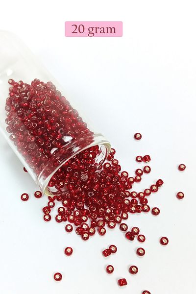 STUMBANNG Bulky Glass Sand Beads (8/0) 3 mm - 20 Grams - Deep Red - Bnc183