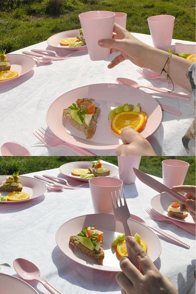 Saban Pink Picnic Set with Bag - 30 Pieces