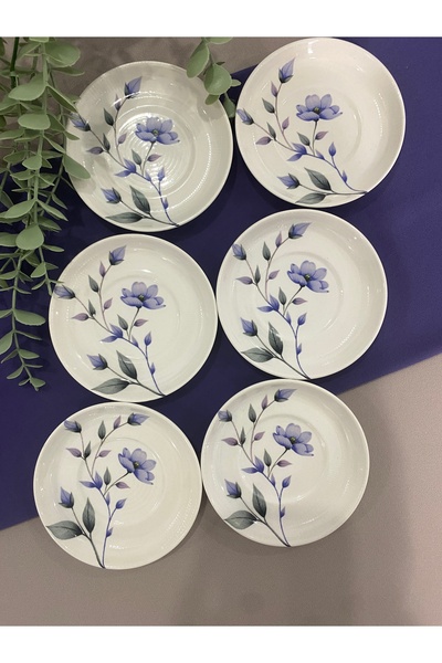 VENÜS HOME DECORATION Mor Menekşe Model 6 Adet Çay Tabağı