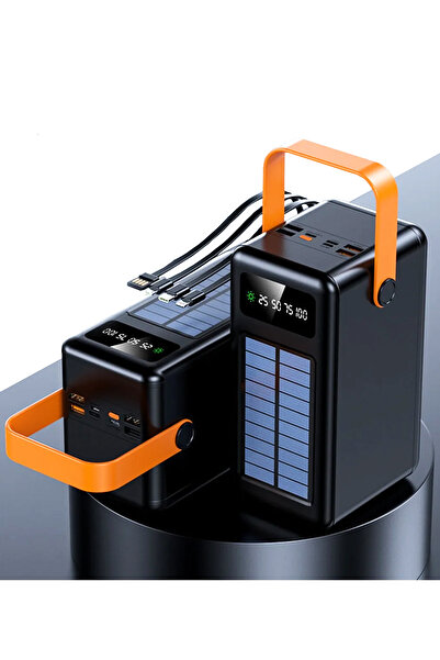 The Wlue 80.000 Mah Powerbank Dijital Göstergeli / Solar Güneş Enerjili / Işıklı / Kamp Şarj Bataryası