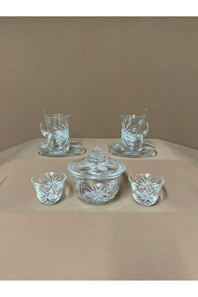 AR HOME 26 Pcs Handmade - Glass Tea and Cawa Cup Set