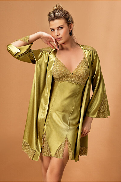 White Velvet Women's Satin Boxed Kimono & Nightgown Set of 2 N5.3W.V2.5.T