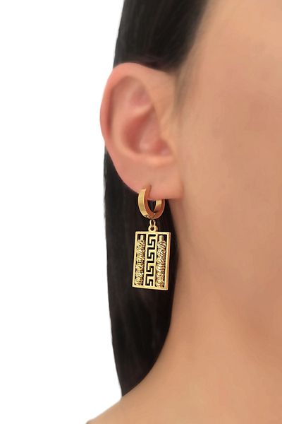 Çlk Accessories أقراط دوريكا من الفولاذ المربع