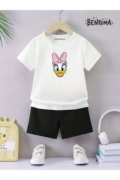 BENROMA Unisex Kids Shorts Set - Character Printed