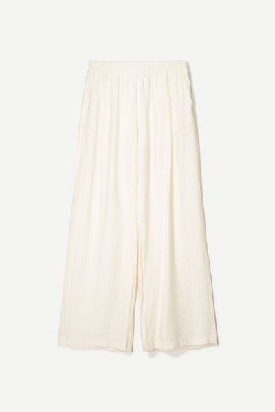 Bershka Wide leg drawstring trousers