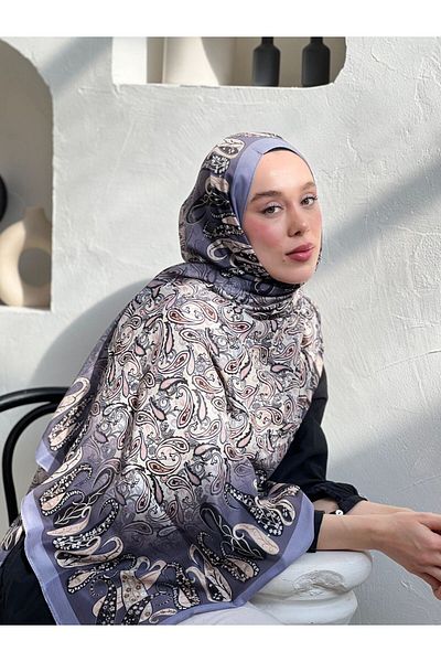 Modakaşmir Şal din bumbac cu model de flori cachetelerie