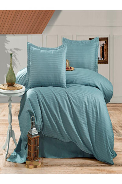 vionetta طقم غطاء لحاف مفرد من القطن الساتان المخطط من سلسلة فنادق بترول، مع ...