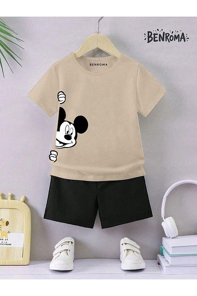 BENROMA Unisex Kids Shorts Set - Character Printed